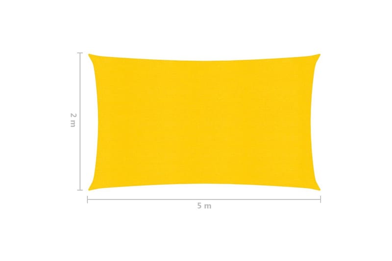 Solseil 160 g/m² gul 2x5 m HDPE - Gul - Hagemøbler - Solbeskyttelse - Solseil