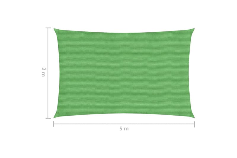 Solseil 160 g/m² lysegrønn 2x5 m HDPE - grønn - Hagemøbler - Solbeskyttelse - Solseil