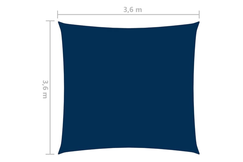 Solseil oxfordstoff firkantet 3,6x3,6 m blå - Blå - Hagemøbler - Solbeskyttelse - Solseil