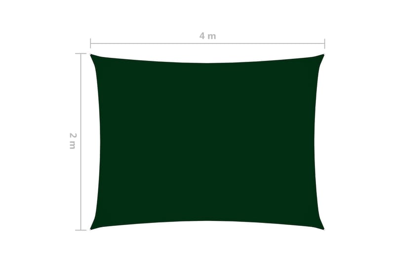 Solseil oxfordstoff rektangulær 2x4 m mørkegrønn - grønn - Hagemøbler - Solbeskyttelse - Solseil