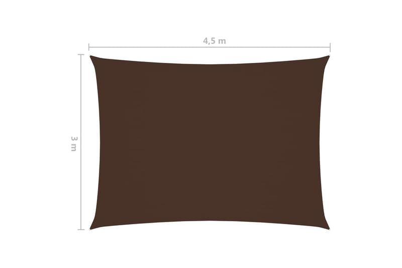 Solseil oxfordstoff rektangulær 3x4,5 m brun - Brun - Hagemøbler - Solbeskyttelse - Solseil