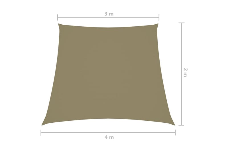 Solseil oxfordstoff trapesformet 3/4x2 m beige - Beige - Hagemøbler - Solbeskyttelse - Solseil