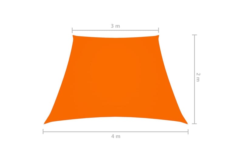 Solseil oxfordstoff trapesformet 3/4x2 m oransje - Oransj - Hagemøbler - Solbeskyttelse - Solseil
