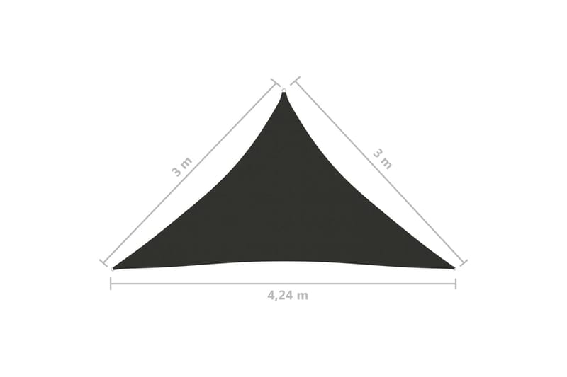 Solseil oxfordstoff trekantet 3x3x4,24 m antrasitt - Antrasittgrå - Hagemøbler - Solbeskyttelse - Solseil