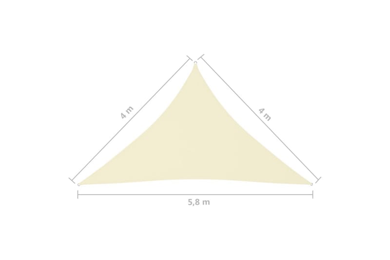 Solseil oxfordstoff trekantet 4x4x5,8 m kremhvit - Krem - Hagemøbler - Solbeskyttelse - Solseil
