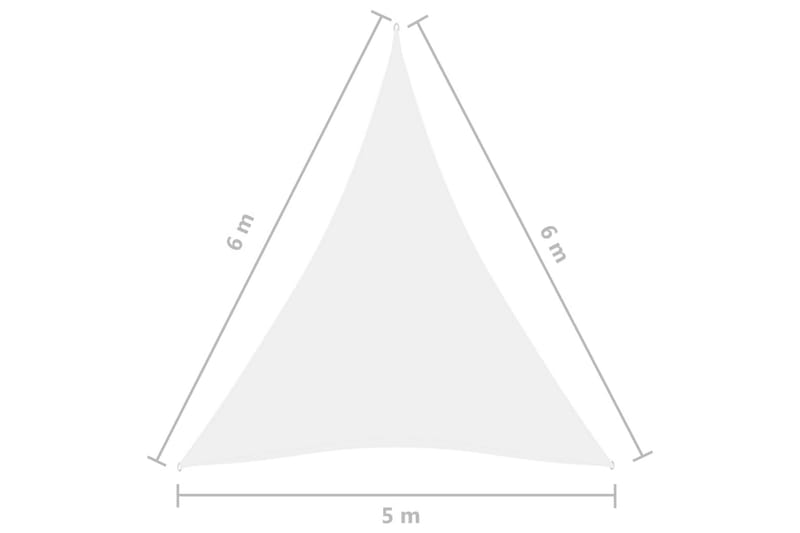 Solseil oxfordstoff trekantet 5x6x6 m hvit - Hvit - Hagemøbler - Solbeskyttelse - Solseil