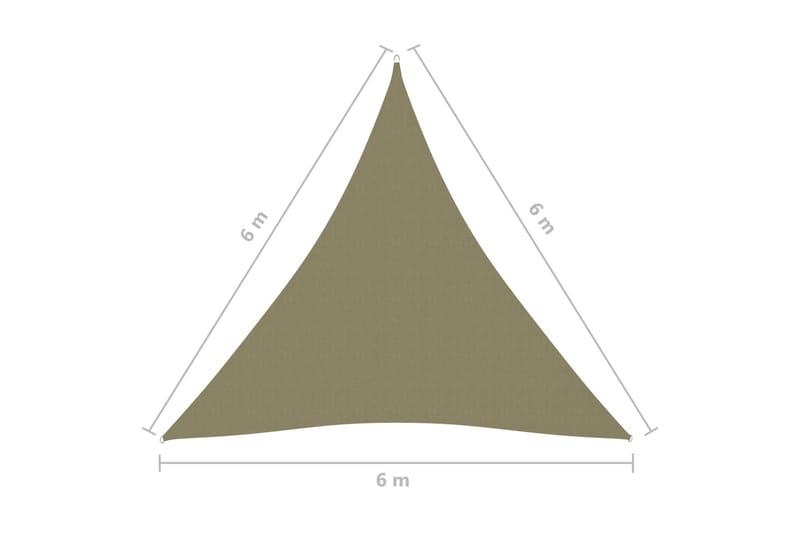 Solseil oxfordstoff trekantet 6x6x6 m beige - Beige - Hagemøbler - Solbeskyttelse - Solseil