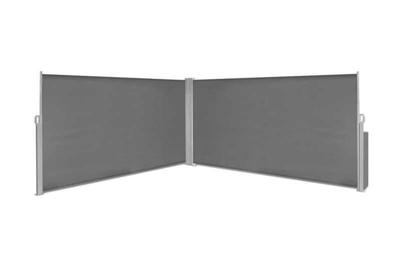 Uttrekkbar sidemarkise 160x600 cm grå - Hagemøbler - Solbeskyttelse - Solseil