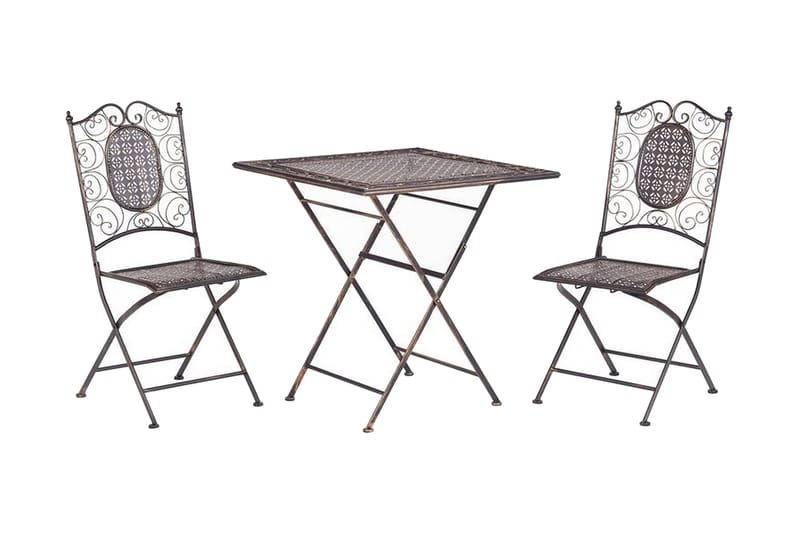 Balkongsett av bord og 2 stoler svart BORMIO - Svart - Hagemøbler - Hagegruppe - Cafesett