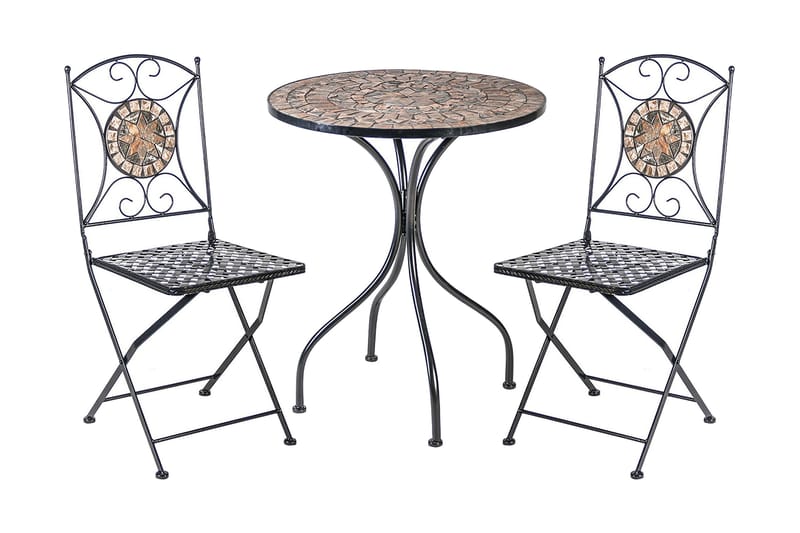 Balkongsett MOSAIC bord og 2 Stoler D60xH70cm - Hagemøbler - Hagegruppe - Cafesett