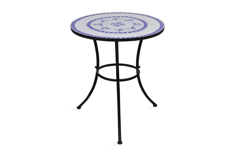 Bistrobord blå og hvit 60 cm mosaikk - Blå/Hvit - Hagemøbler - Balkong - Balkongmøbler - Balkongbord