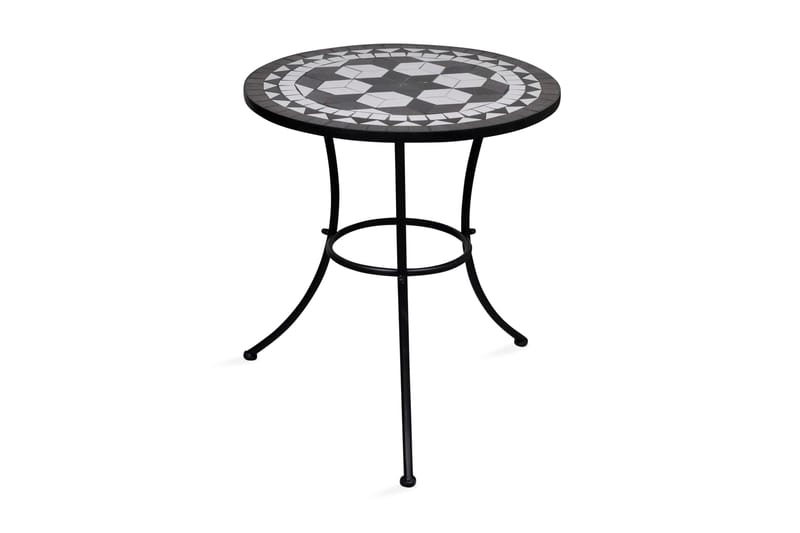 Bistrobord svart og hvitt 60 cm mosaikk - Svart/Hvit - Hagemøbler - Hagebord - Cafébord