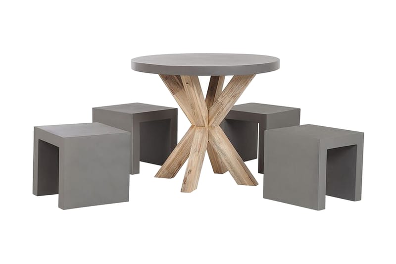 Hagesett bord och 4 krakker 90 OLBIA/TARANTO - Grå - Hagemøbler - Hagegruppe - Cafesett