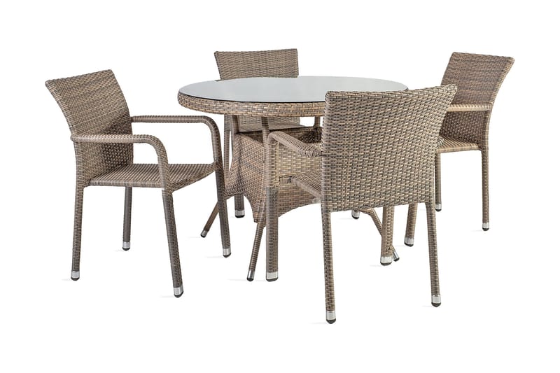 Cafesett LARACHE bord og 4 stoler - Hagemøbler - Stoler & Lenestoler - Spisestoler & hagestoler utendørs