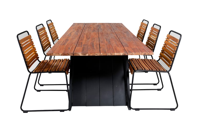 Domino Spisebord med 6 Bounce Spisestoler - Oppbevaring - Hyller - Vegghylle
