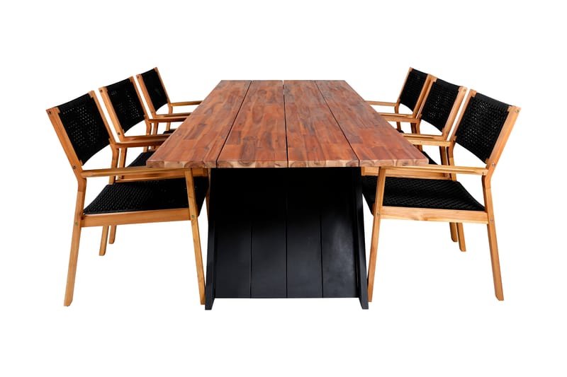 Domino Spisebord med 6 Johnny Spisestoler - Oppbevaring - Hyller - Vegghylle