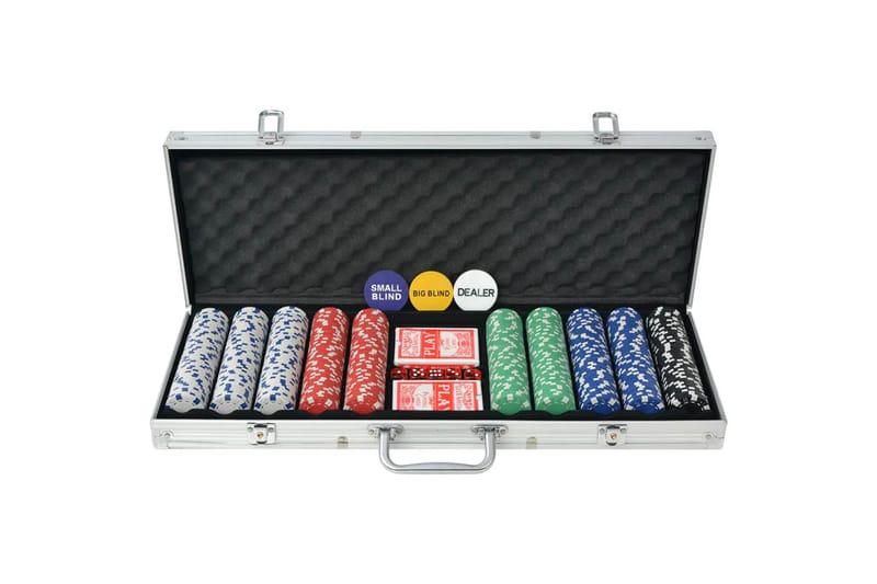 Pokersett med 500 sjetonger aluminium - Hagemøbler - Hagegruppe - Spisegrupper hage