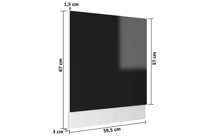 Oppvaskmaskinspanel høyglans svart 59,5x3x67 cm sponplate - Svart - Hus & oppussing - Bygg - Gulv, vegg & tak - Gulv & veggkledning - Veggpanel & panelplate