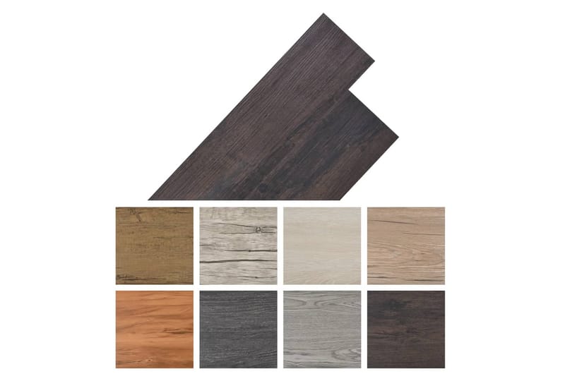 Selvklebende gulvplanker PVC 5,02 m² 2 mm mørkebrun - Hus & oppussing - Bygg - Gulv, vegg & tak - Gulv - Vinylgulv & plastgulv