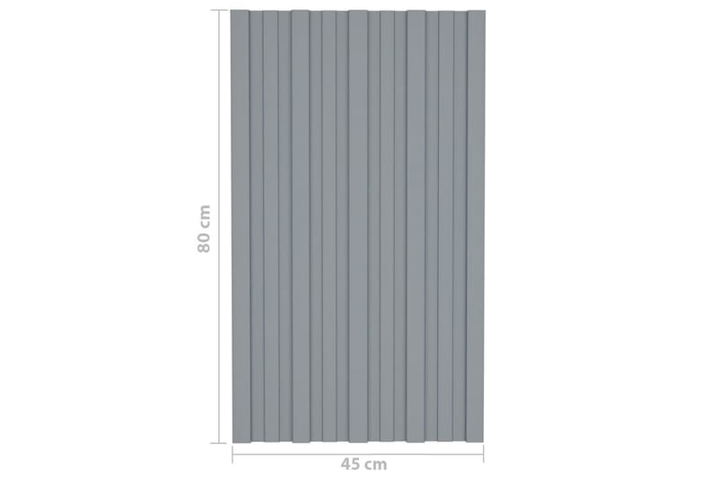 Takplater 12 stk sølv 80x45 cm galvanisert stål - Hus & oppussing - Bygg - Gulv, vegg & tak - Tak & isolering - Entretak & skjermtak