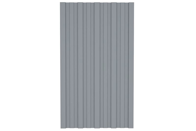Takplater 12 stk sølv 80x45 cm galvanisert stål - Hus & oppussing - Bygg - Gulv, vegg & tak - Tak & isolering - Entretak & skjermtak