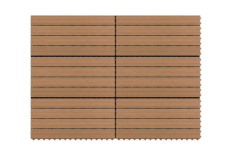 Terrassebord 6 stk WPC 60x30 cm 1,08 m² brun - Brun - Hus & oppussing - Bygg - Gulv, vegg & tak - Gulv - Utegulv & tregulv