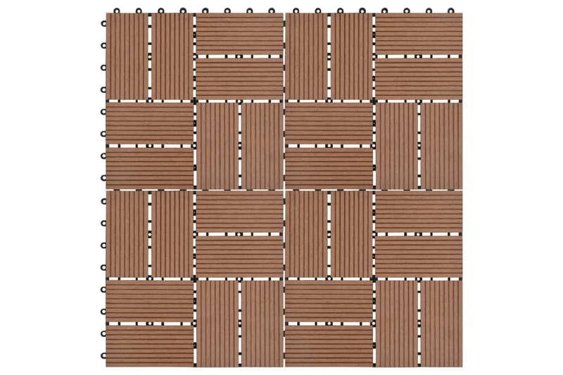 Terrassebord 11 stk WPC 30x30 cm 1 kvm brun - Hus & oppussing - Bygg - Tre & virke - Heller & terrassevirke - Trehelle & gulvhelle