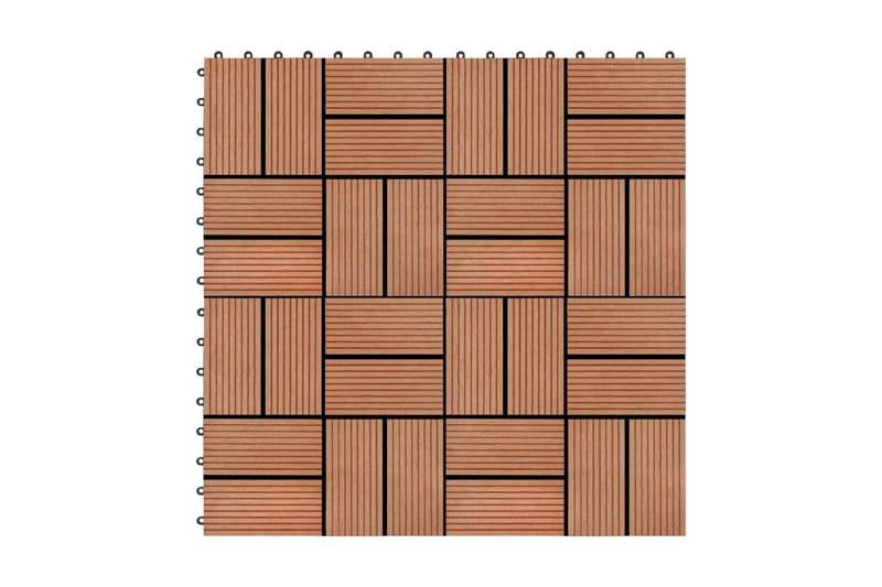 Terrassebord 11 stk WPC 30x30 cm 1 kvm teak-farget - Hus & oppussing - Bygg - Tre & virke - Heller & terrassevirke - Trehelle & gulvhelle
