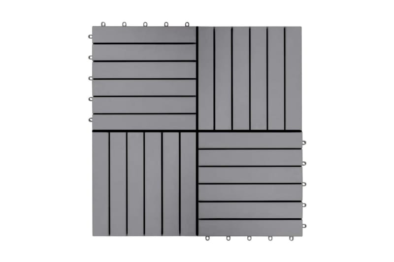 Terrassebord 20 stk gråvasket 30x30 cm heltre akasie - Grå - Hagemøbler - Balkong - Balkonggulv - Treheller & trefliser balkong