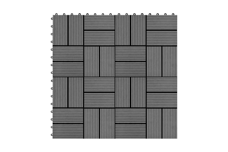 Terrassebord 22 stk 30x30 cm 2 kvm WPC grå - Hagemøbler - Balkong - Balkonggulv - Treheller & trefliser balkong