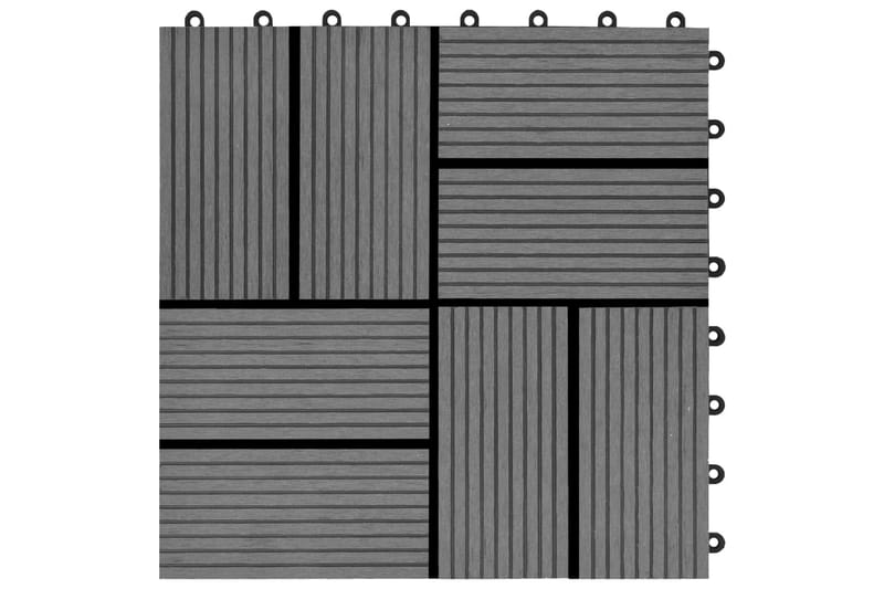 Terrassebord 22 stk 30x30 cm 2 kvm WPC grå - Hus & oppussing - Bygg - Tre & virke - Heller & terrassevirke - Trehelle & gulvhelle
