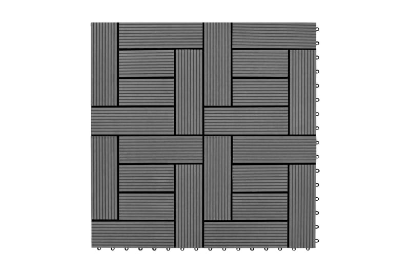 Terrassebord 22 stk 30x30 cm 2 kvm WPC grå - Grå - Hus & oppussing - Bygg - Gulv, vegg & tak - Gulv - Vinylgulv & plastgulv