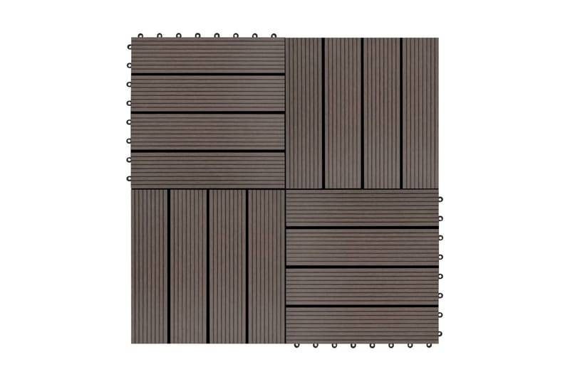 Terrassebord 22 stk 30x30 cm 2 kvm WPC mørkebrun - Hagemøbler - Balkong - Balkonggulv - Treheller & trefliser balkong