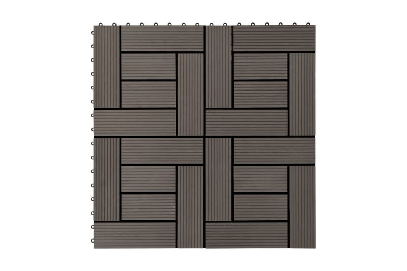 Terrassebord 22 stk 30x30 cm 2 kvm WPC mørkebrun - Brun - Hus & oppussing - Bygg - Tre & virke - Heller & terrassevirke - Trehelle & gulvhelle