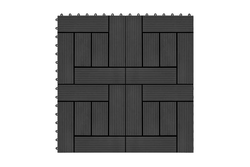 Terrassebord 22 stk 30x30 cm 2 kvm WPC svart - Svart - Hus & oppussing - Bygg - Tre & virke - Heller & terrassevirke - Trehelle & gulvhelle