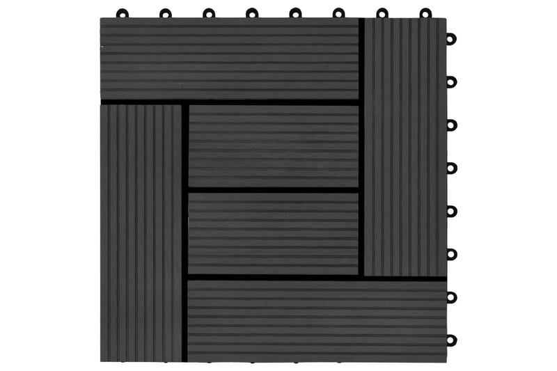 Terrassebord 22 stk 30x30 cm 2 kvm WPC svart - Svart - Hus & oppussing - Bygg - Tre & virke - Heller & terrassevirke - Trehelle & gulvhelle