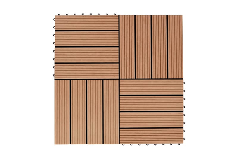 Terrassebord 22 stk 30x30 cm 2 kvm WPC teakfarge - Hagemøbler - Balkong - Balkonggulv - Treheller & trefliser balkong