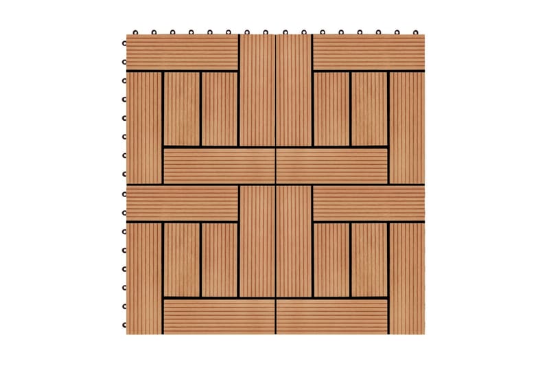 Terrassebord 22 stk 30x30 cm 2 kvm WPC teakfarge - Brun - Hagemøbler - Balkong - Balkonggulv - Treheller & trefliser balkong