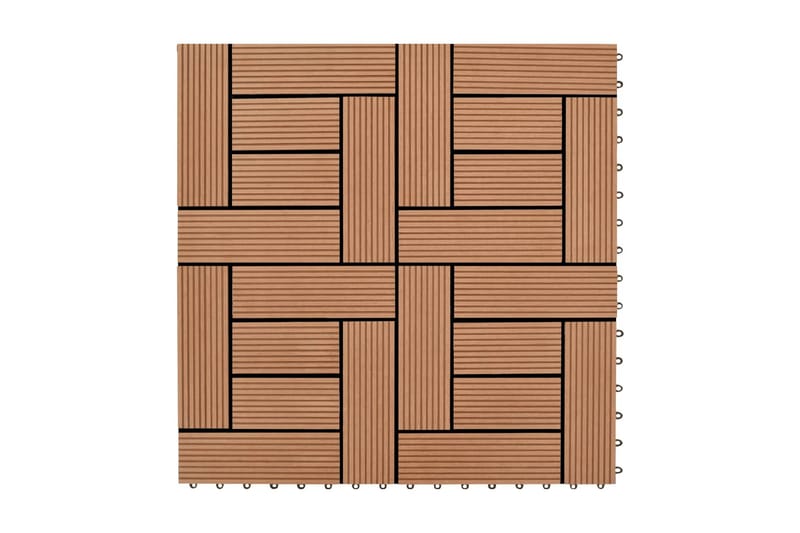Terrassebord 22 stk WPC 30x30 cm 2 kvm WPC brun - Hus & oppussing - Bygg - Tre & virke - Heller & terrassevirke - Trehelle & gulvhelle