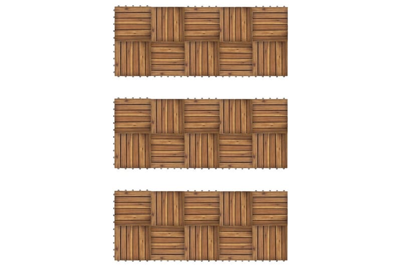 Terrassebord Vertikalt Mønster 30 x 30 cm Akasie Sett med 30 - Hus & oppussing - Bygg - Tre & virke - Heller & terrassevirke - Trehelle & gulvhelle