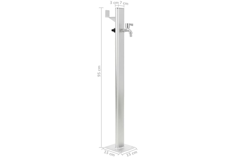 Vannsøyle for hage aluminium 95 cm - Hus & oppussing - Bygg - Vann & avløp - Ventiler - Vannpostventil