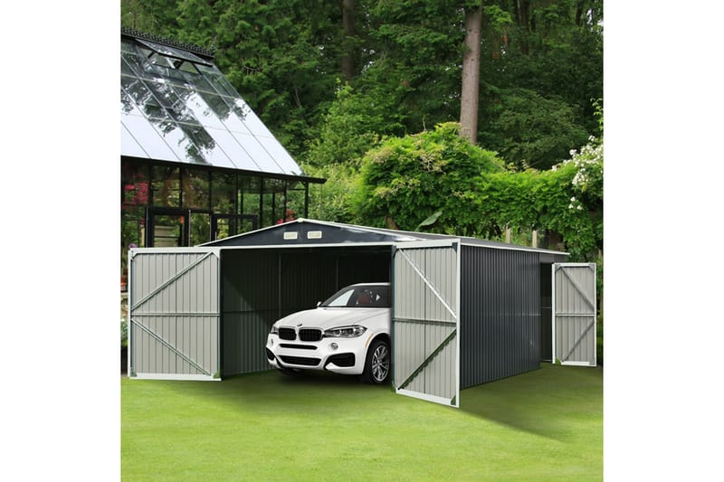 Garasje 23m² - Premium - Beige|Grønn - Hus & oppussing - Garasje & verksted - Garasjehus - Dobbelgarasje