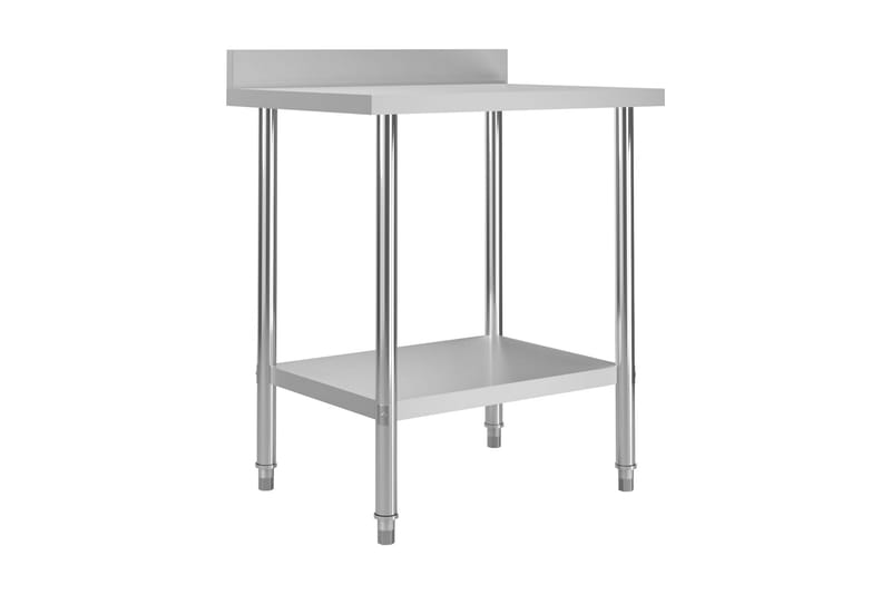 Arbeidsbord for kjøkken m. bakplater 80x60x93 rustfritt stål - Hagemøbler - Hagebord - Grillbord