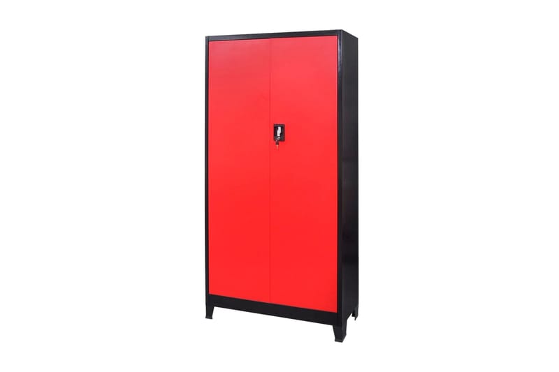 Verktøyskap med verktøyboks stål 90x40x180 cm rød og svart - Rød - Møbler - Bord - Sofabord