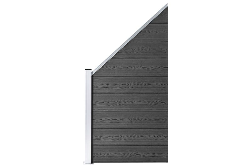 Gjerdepanelsett WPC 1311x(105-186) cm svart - Svart - Hus & oppussing - Innsynsbeskyttelse & innhegning - Gjerde - Tregjerde