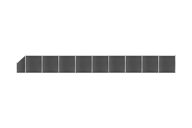 Gjerdepanelsett WPC 1657x(105-186) cm svart - Svart - Hus & oppussing - Innsynsbeskyttelse & innhegning - Gjerde - Tregjerde