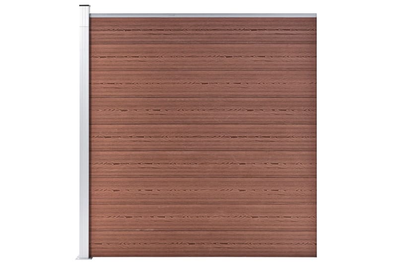 Gjerdesett WPC 10 firkantet + 1 slisset 1830x186 cm brun - Hus & oppussing - Innsynsbeskyttelse & innhegning - Gjerde - Tregjerde
