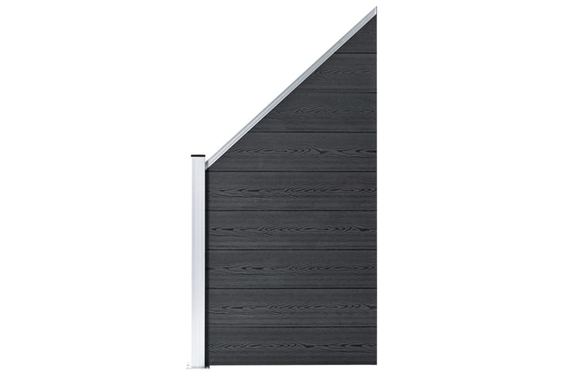 Gjerdesett WPC 5 firkantet + 1 slisset 965x186 cm grå - Hus & oppussing - Innsynsbeskyttelse & innhegning - Gjerde - Tregjerde