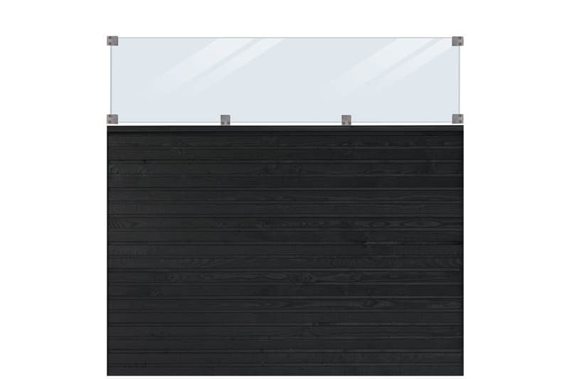 PLUS Plank Profilgjerde med Glass 174x163 cm - Hus & oppussing - Innsynsbeskyttelse & innhegning - Gjerde - Tregjerde
