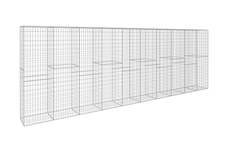 Gabionvegg med deksel galvanisert stål 600x50x200 cm - Hus & oppussing - Innsynsbeskyttelse & innhegning - Mur - Gabion